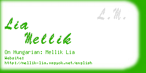 lia mellik business card